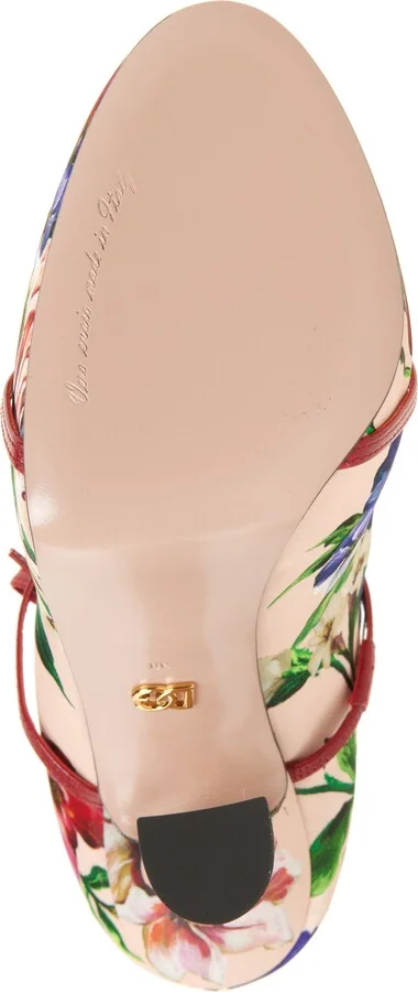 Floral Print Ankle Strap Mary Jane Pump - Image 6