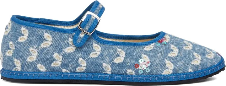 Floral-Print Ballet Flats