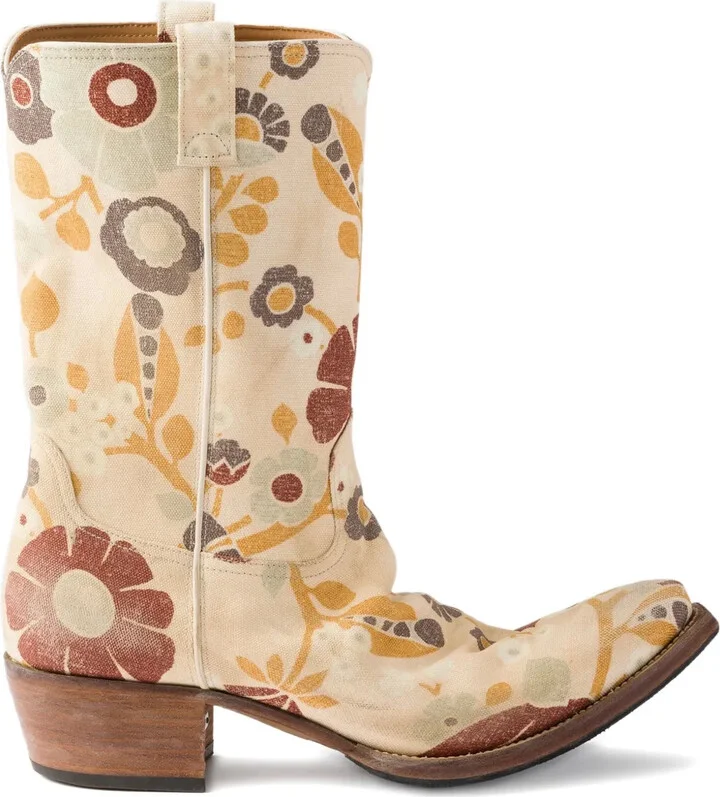 Floral-Print Cowboy Boots