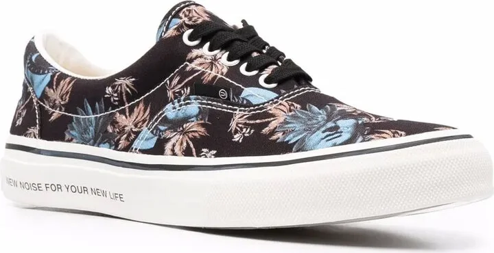 Floral-Print Lace-Up Canvas Sneakers - Image 2