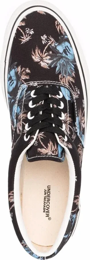 Floral-Print Lace-Up Canvas Sneakers - Image 4