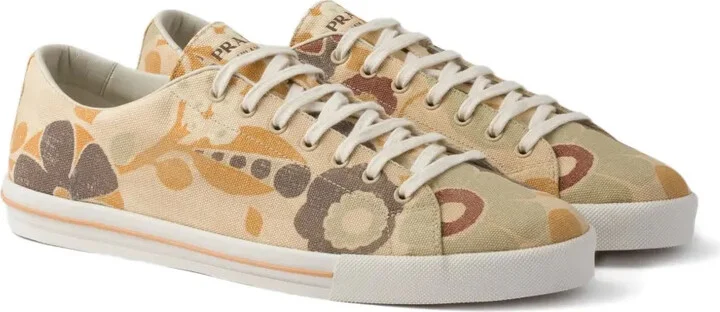 Floral Print Lace-Up Sneakers - Image 2