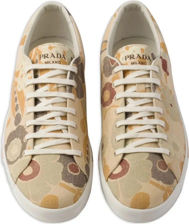 Floral Print Lace-Up Sneakers - Image 3