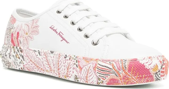 Floral-Print Lace-Up Sneakers - Image 2