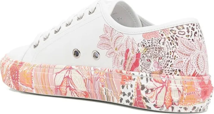 Floral-Print Lace-Up Sneakers - Image 3