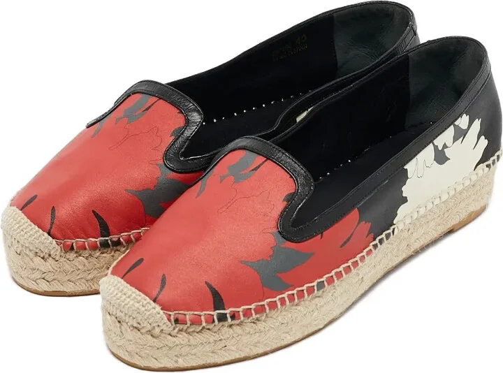 Floral-Print Leather Espadrilles - Image 2