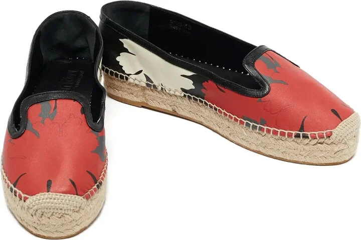 Floral-Print Leather Espadrilles - Image 3