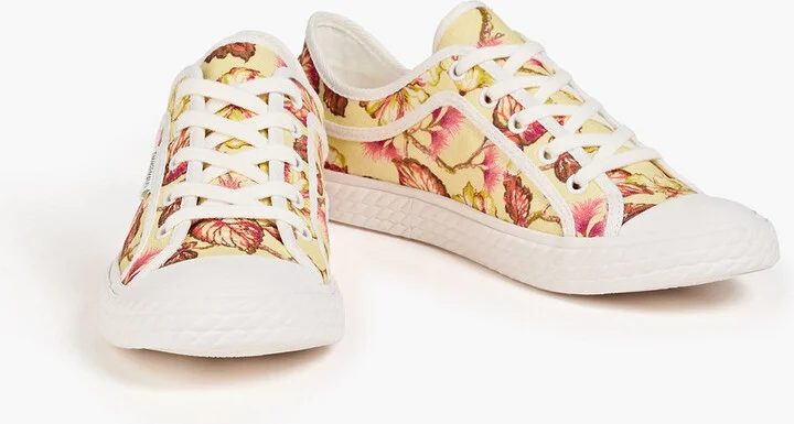 Floral-print linen sneakers - Image 2