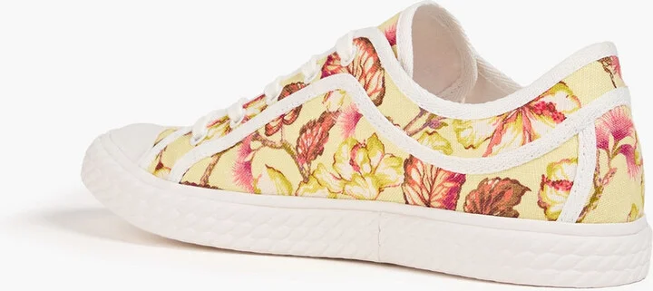 Floral-print linen sneakers - Image 3