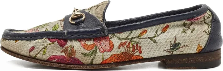 Floral-Print Loafers