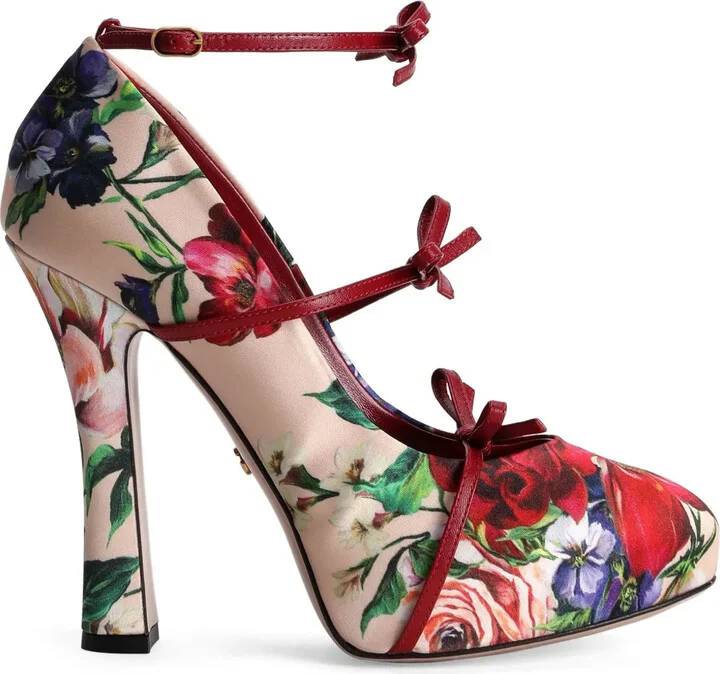 Floral-Print Pumps