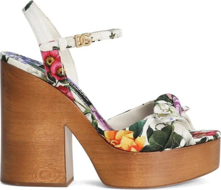 Floral-Print Sandals