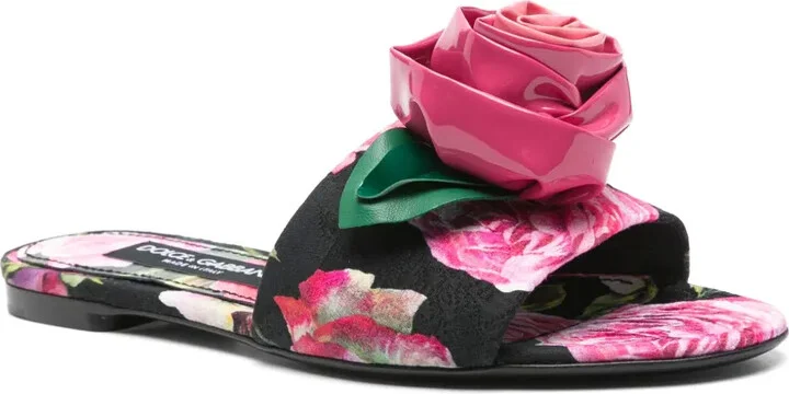 Floral-Print Slides - Image 2