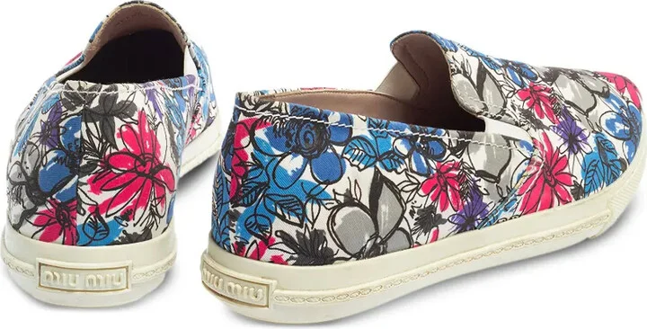 Floral-Print Slip-On Sneakers - Image 4
