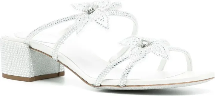 Floral-Rhinestone 40mm Sandals - Image 2
