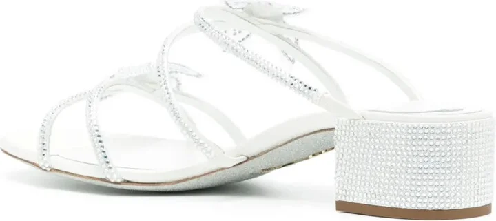 Floral-Rhinestone 40mm Sandals - Image 3