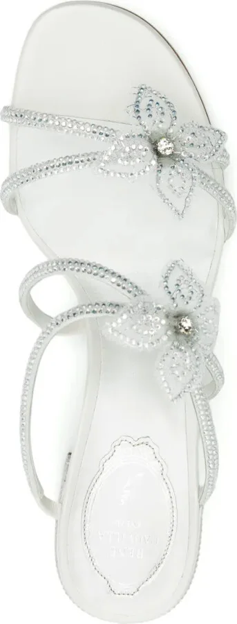 Floral-Rhinestone 40mm Sandals - Image 4