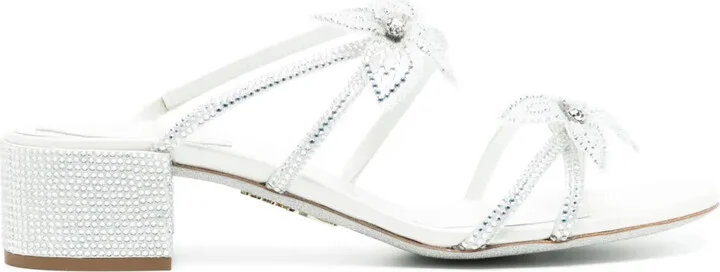 Floral-Rhinestone 40mm Sandals