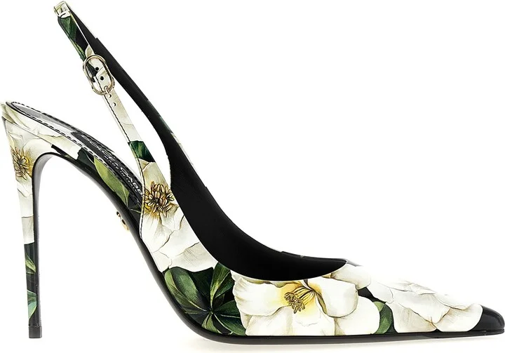 Floral Slingback Pumps