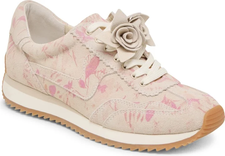 Pink Floral Suede