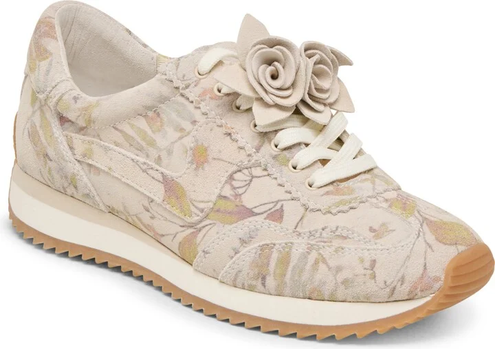 Sand Floral Suede
