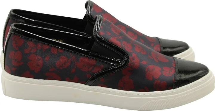 Floral Sneakers in Multicolor Satin