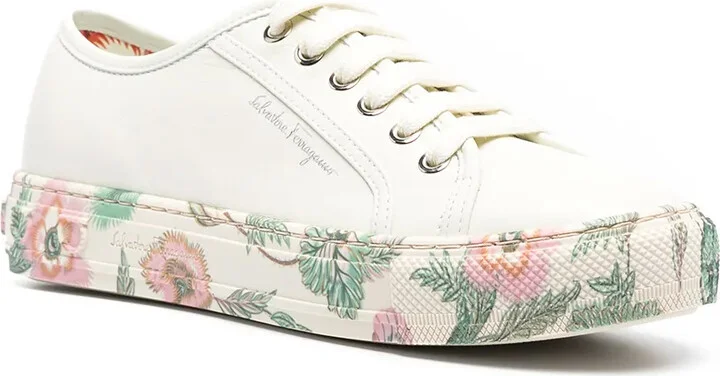 Floral-Trim Low-Top Sneakers - Image 2