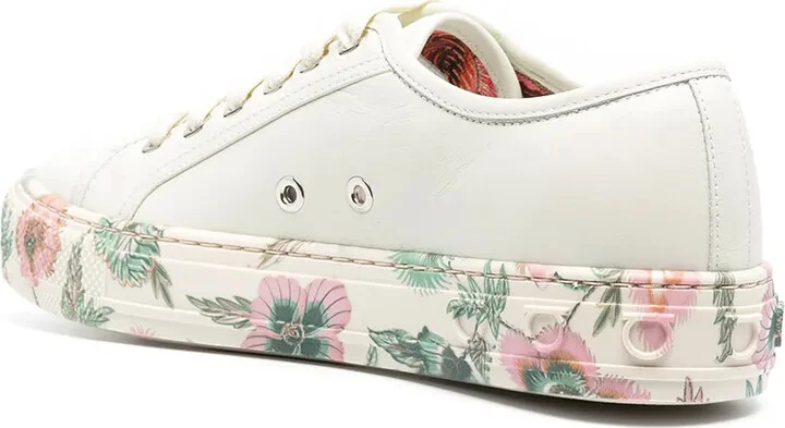 Floral-Trim Low-Top Sneakers - Image 3