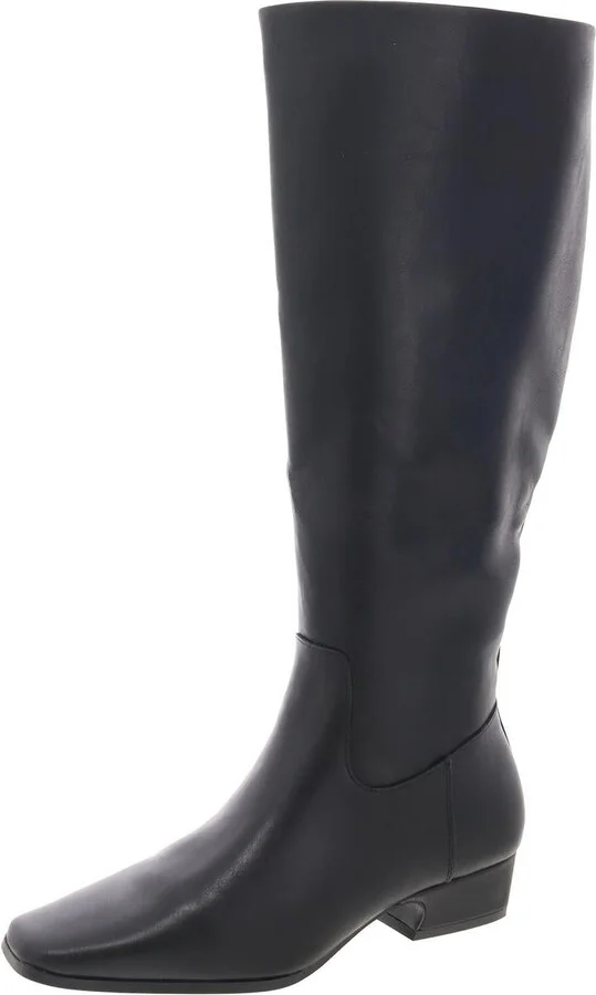 Florance Womens Faux Leather Wide Calf Knee-High Boots