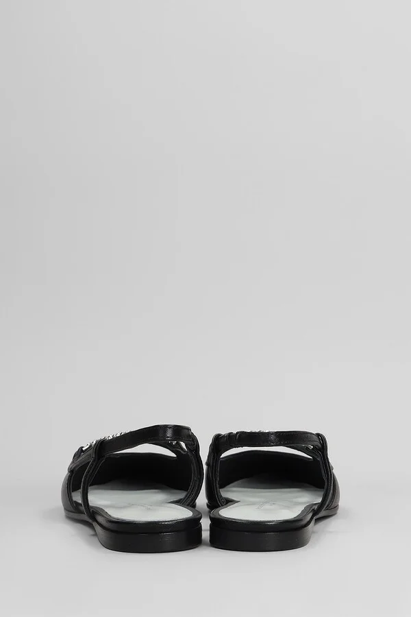 Floras Ballet Flats In Black Leather - Image 4
