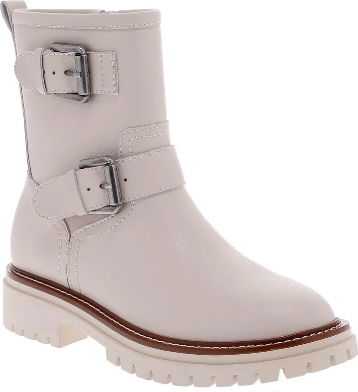 Florence-L Womens Water-Resistant Lug-Sole Motorcycle Boots