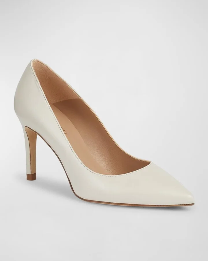 Floret Leather Stiletto Pumps - Image 3