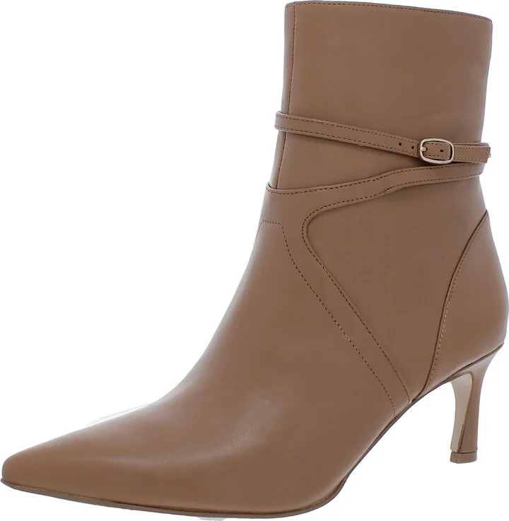 Florette Womens Leather Pointed Toe Ankle Boots