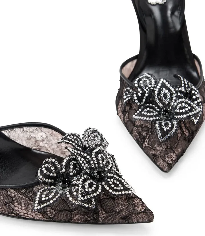 Floriane 80mm lace pumps - Image 4