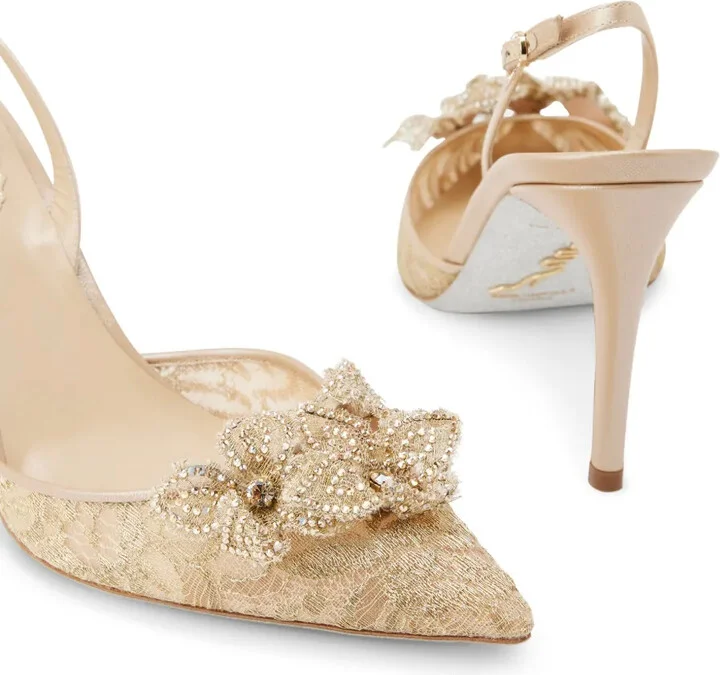 Floriane 80mm lace pumps - Image 4