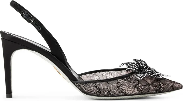 Floriane 80mm lace pumps