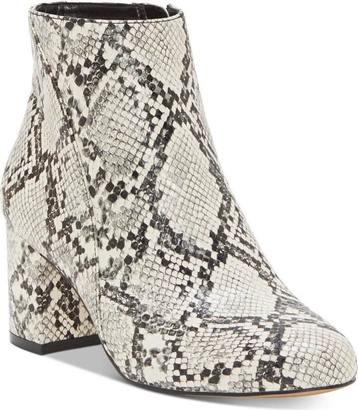 Floriannp Womens Snake print Block Heel Booties