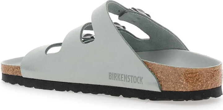 'Florida' Green Sandals With Buckle With Logo In Leather Woman - Image 2