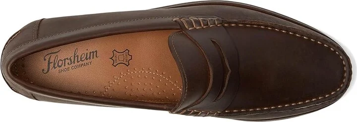Florsheim Berkley Flex Penny Loafer Men's Shoes Brown Crazy Horse : 9 N (B), Leather - Image 2