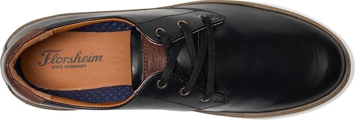 Florsheim Caper Plain Toe Sneaker Oxford Men's Slip on Shoes Black : 9 W (3E), Leather/Rubber - Image 2