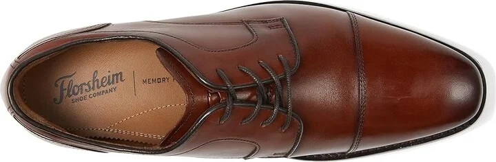 Florsheim Conetta Cap Toe Oxford Men's Lace Up Wing Tip Shoes Cognac : 7 M (D), Lace/Leather - Image 2