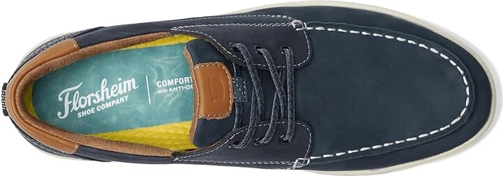 Florsheim Crossover Moc Toe Boat Shoes Men's Shoes Navy : 7 W (3E), Leather/Rubber - Image 2