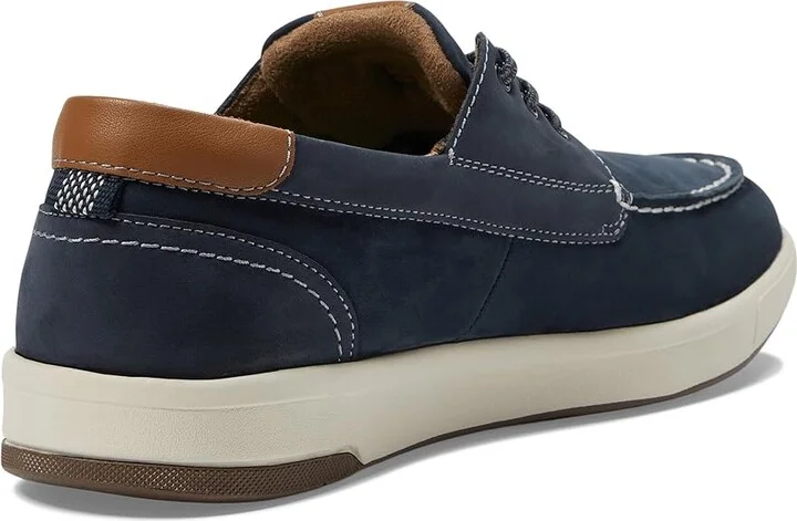 Florsheim Crossover Moc Toe Boat Shoes Men's Shoes Navy : 7 W (3E), Leather/Rubber - Image 4
