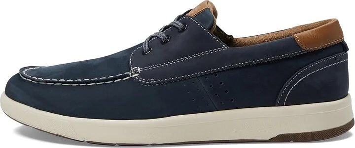 Florsheim Crossover Moc Toe Boat Shoes Men's Shoes Navy : 7 W (3E), Leather/Rubber - Image 6