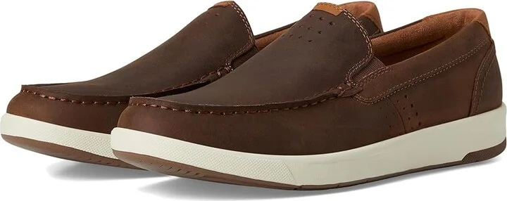 Florsheim Crossover Moc Toe Slip-On Men's Shoes Brown Pull Up : 11 W (3E), Leather
