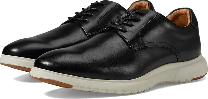 Florsheim Dash Plain Toe Oxford Men's Lace Up Wing Tip Shoes Black w/ White Sole : 7.5 M (D), Leather