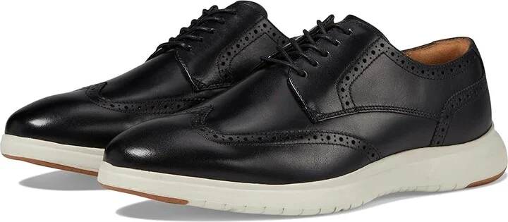 Florsheim Dash Wing Tip Sneaker Sole Oxford Men's Shoes Black Smooth Leather/White Sole : 9 M (D)
