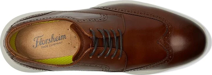 Florsheim Dash Wing Tip Sneaker Sole Oxford Men's Shoes Cognac Smooth Leather/White Sole : 9 M (D) - Image 2