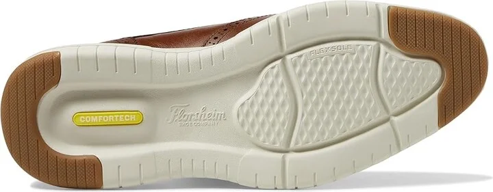 Florsheim Dash Wing Tip Sneaker Sole Oxford Men's Shoes Cognac Smooth Leather/White Sole : 9 M (D) - Image 3