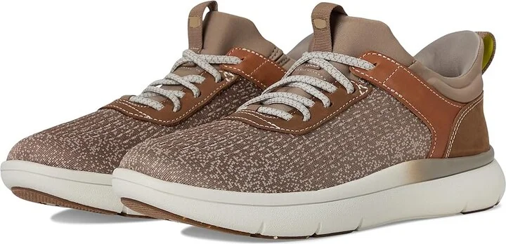 Florsheim Fleet Knit Elastic Lace Sneakers Men's Shoes Taupe : 7 W (3E), Leather
